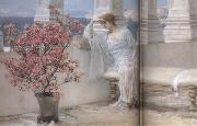 Alma-Tadema, Sir Lawrence, Her Eyes Are with her Thoughts and They Are Far Away (mk23)